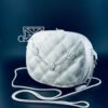 Modern Thai Sterling Silver Oval Crossbody Bag with Rose Chain Accent